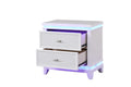 Opium Nightstand In Milky White White White 2 Drawers Bedroom Contemporary,Modern Drawers Wood