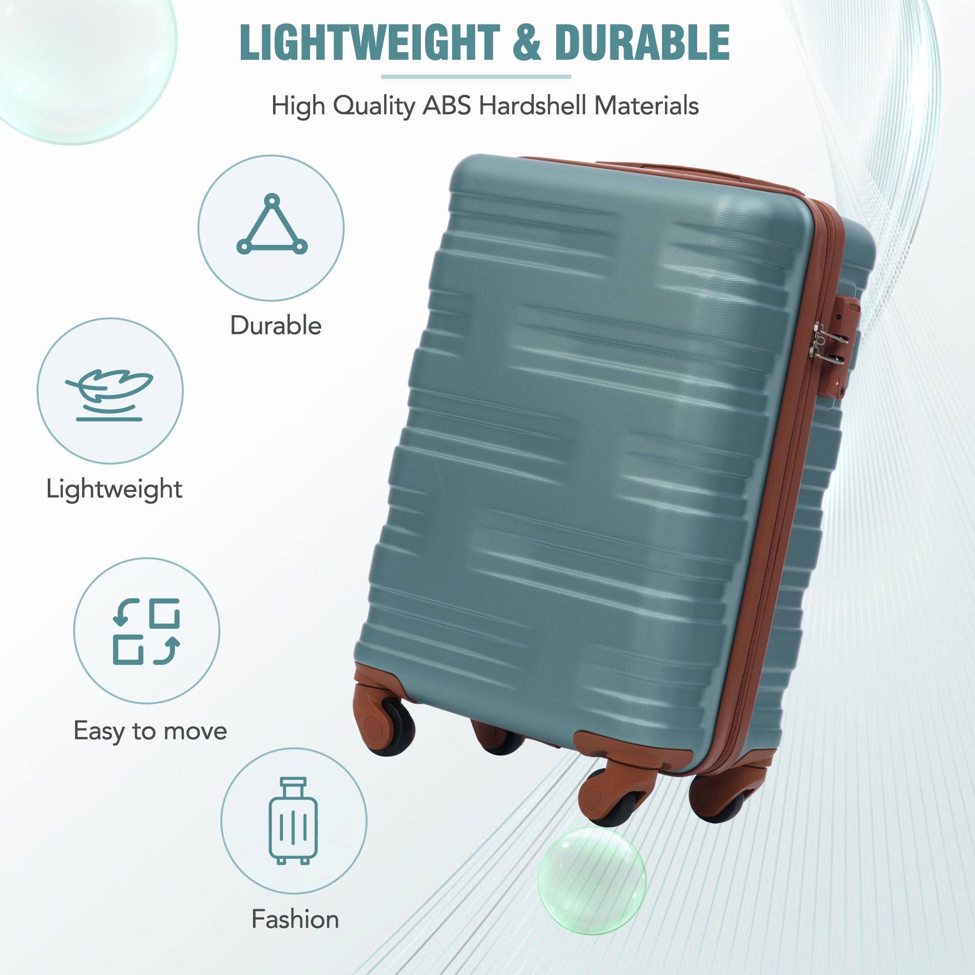 Merax Luggage with TSA Lock Spinner Wheels Hardside dusty green-abs