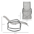 Rocking Sun Lounger, Chaise Lounge Rocker For Sunbathing, Sun Tanning, Foldable, Portable Outdoor Patio Chair, Gray Gray Steel