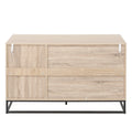 3 Door Cabinet, Accent Storage Cabinet, Suitable For Living Room, Bedroom, Dining Room, Study Natural Particle Board