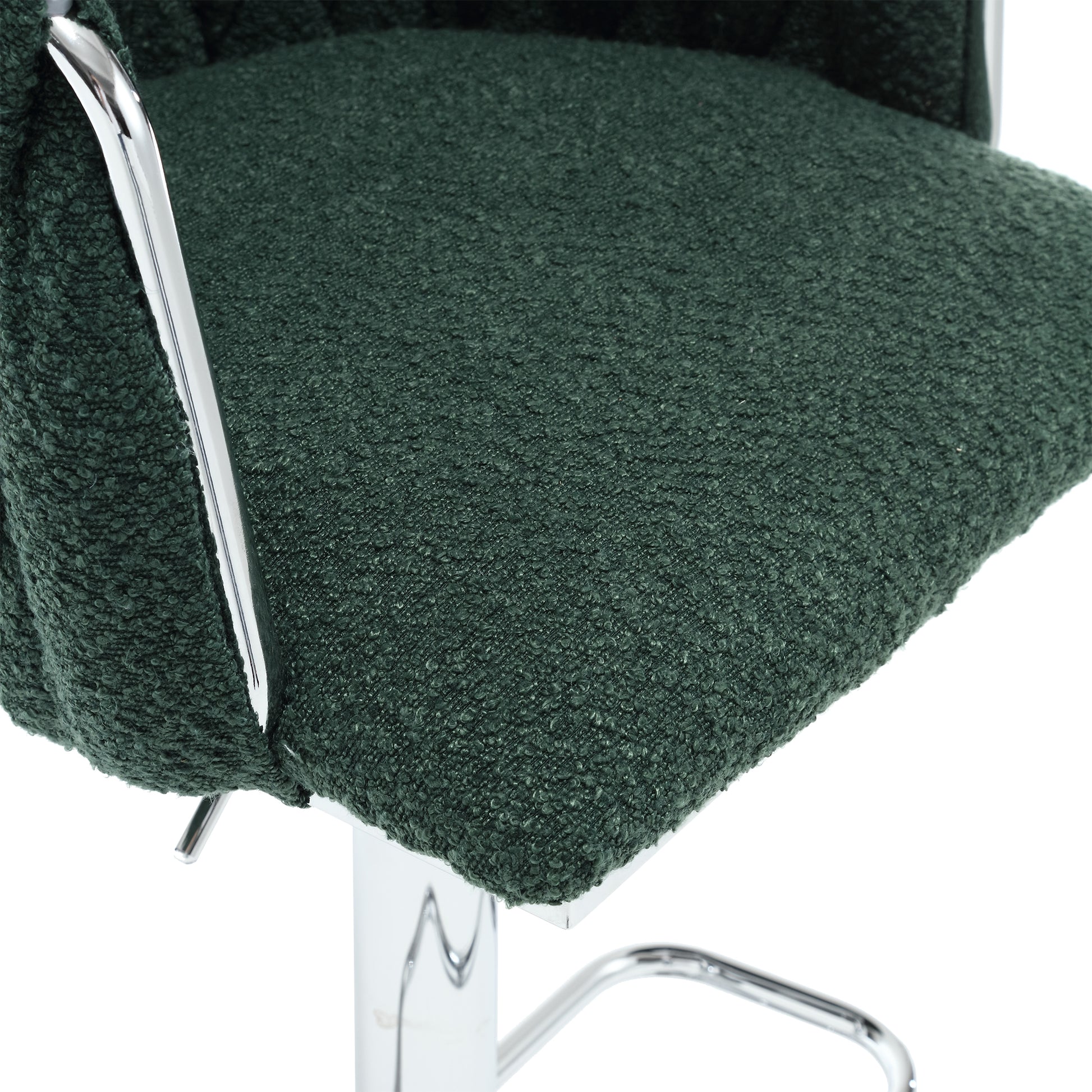 Coolmore Vintage Bar Stools With Back And Footrest Counter Height Dining Chairs 2Pc Set Emerald Boucle