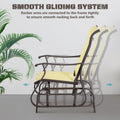 Outdoor Swing Glider Chair, Patio Mesh Rocking Chair With Steel Frame For Backyard, Garden And Porch, Beige Beige Steel