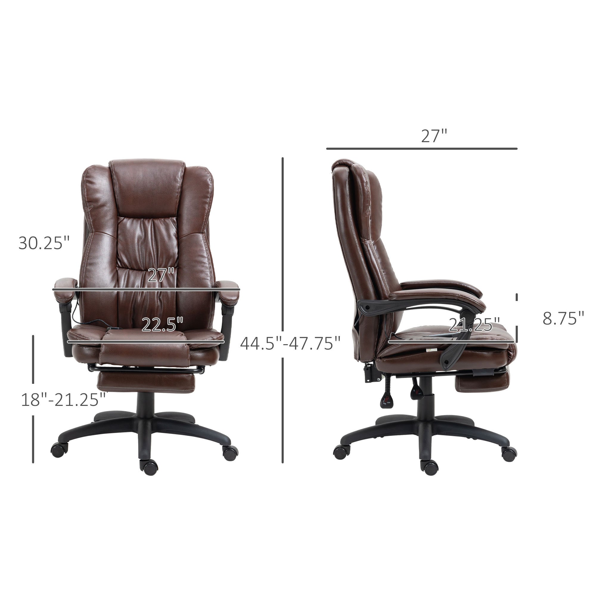 High Back Massage Office Chair with 6 Point