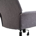 Linen Home Office Chair, Tufted Height Adjustable Computer Desk Chair With Swivel Wheels And Padded Armrests, Dark Gray Grey Fabric