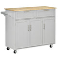 Mobile Kitchen Island with Storage, Kitchen Cart with grey-mdf