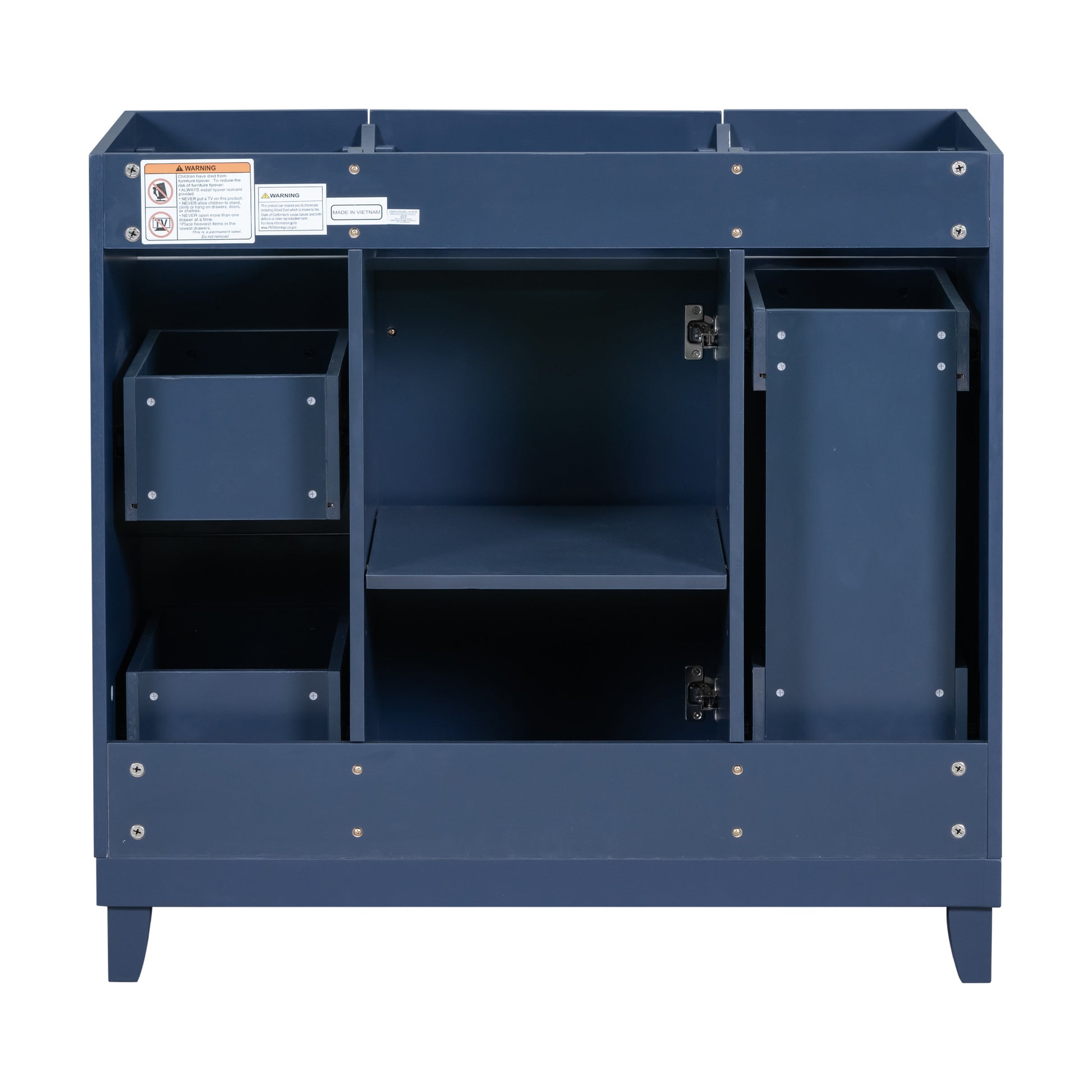 Cabinet Only 36" Bathroom Vanity Blue Navy Blue Solid Wood Mdf