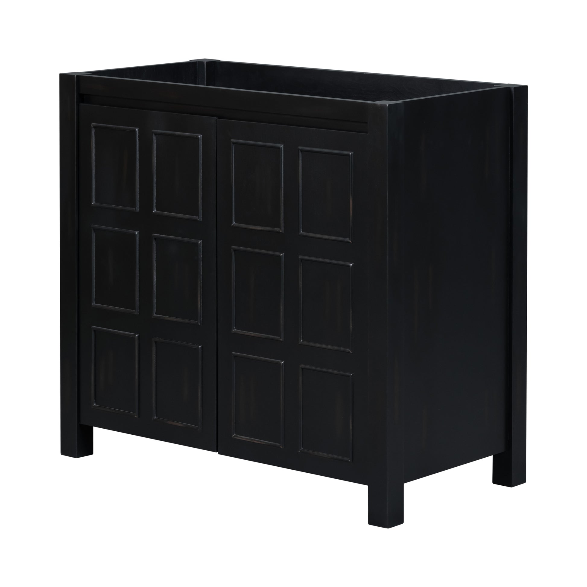 Cabinet Only 36" Bathroom Vanity Retro Espresso Espresso Solid Wood Mdf