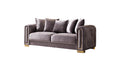 Impreza Modern Style Sofa In Silver Silver Velvet Wood Primary Living Space Modern Upholstered Wood