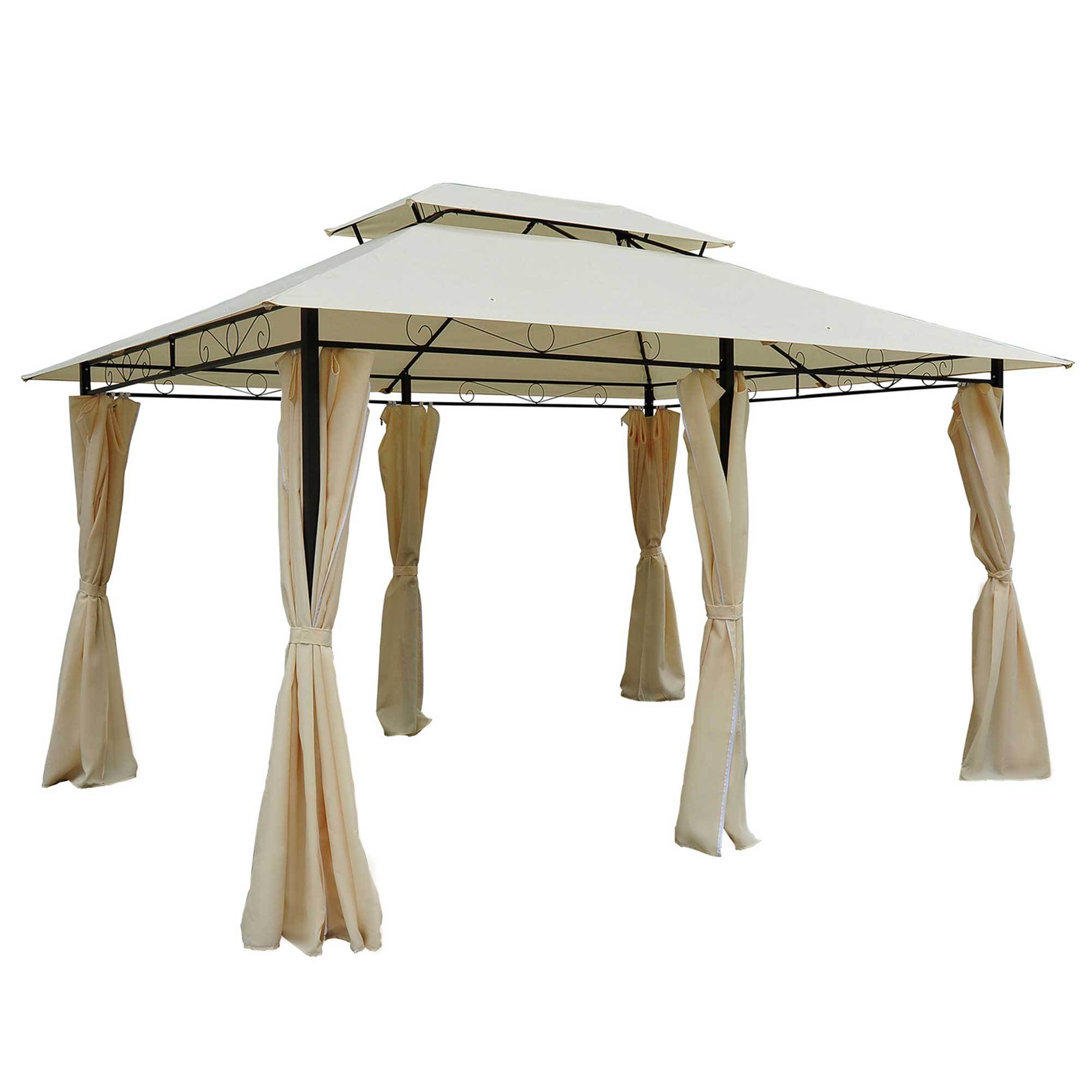 10' x 13' Patio Gazebo, Outdoor Gazebo Canopy Shelter white-steel