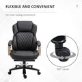 Big And Tall Executive Office Chair With Wide Seat, Computer Desk Chair With High Back Diamond Stitching, Adjustable Height & Swivel Wheels, Brown Brown Pu Leather