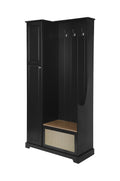 Hall Tree With Bench, Storage Cabinet, Suitable For Living Room, Entryway, Bedroom Black Mdf