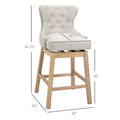 Upholstered Fabric Bar Height Bar Stools, 180 Swivel Trim Pub Chairs, 30