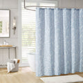 Floral Shower Curtain Blue Cotton