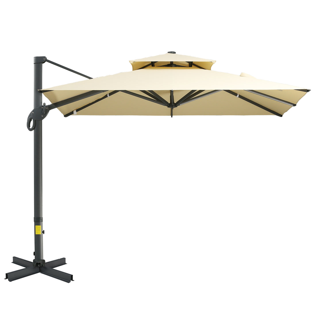 10ft Offset Patio Umbrella, Hanging Cantilever beige-aluminium