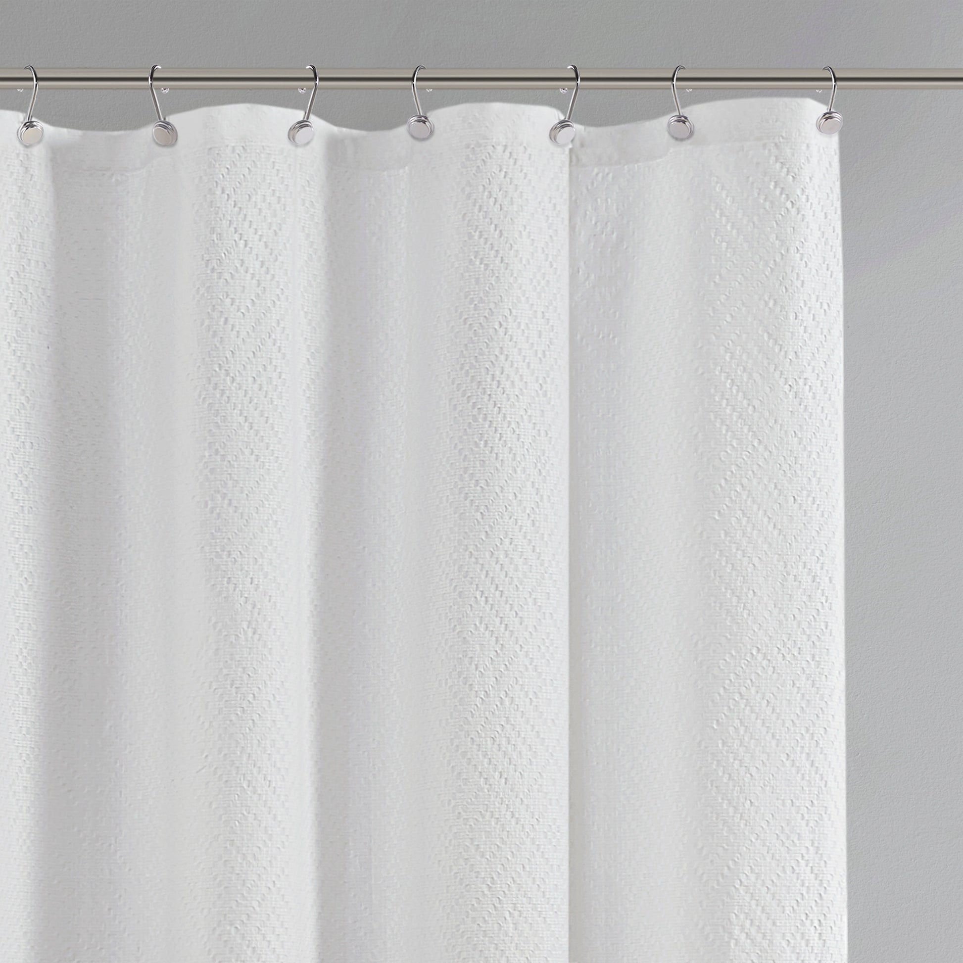 Matelasse Shower Curtain White Cotton