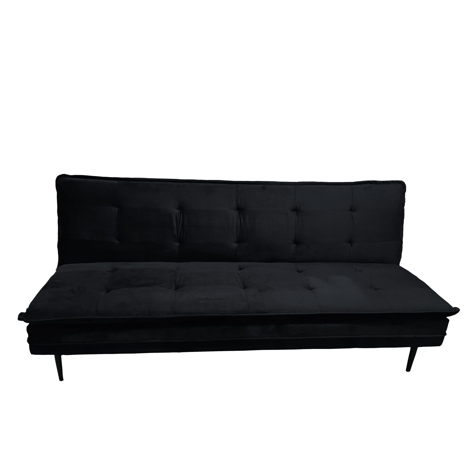 Gyuri 76'' Upholstered Sofa Black Velvet