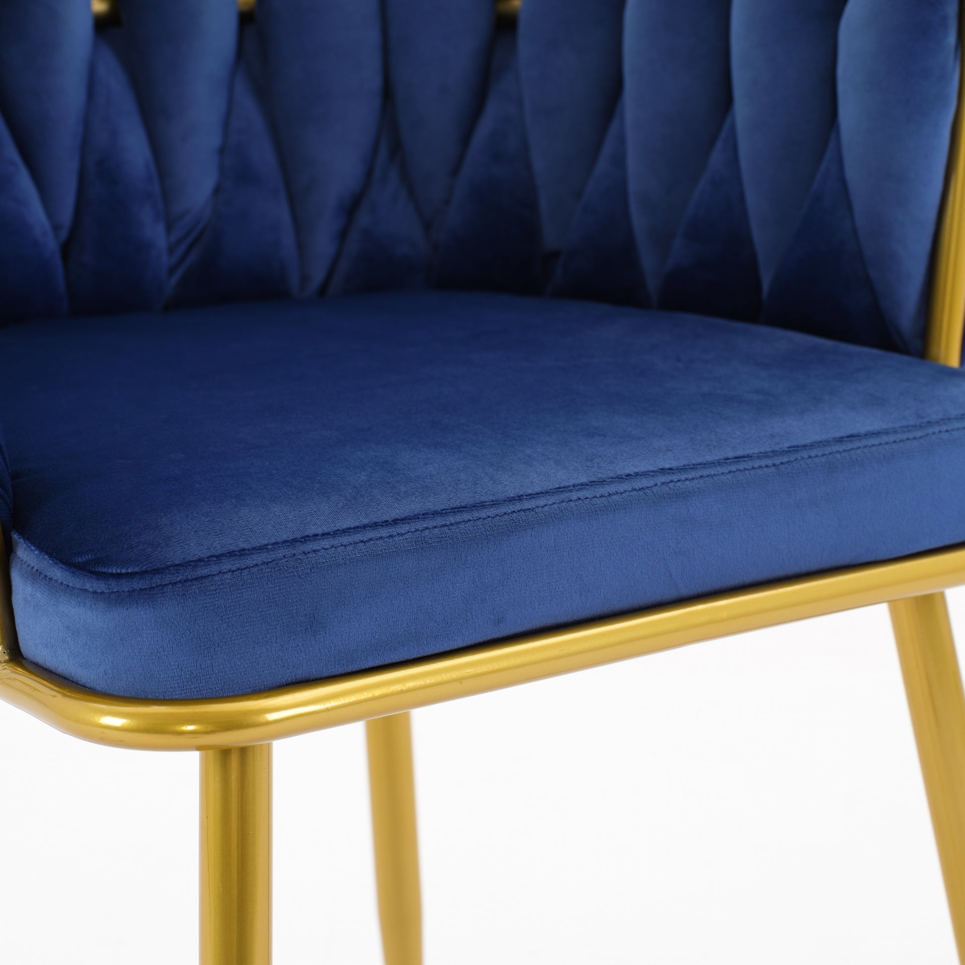 Living Room Chairs,Velvet Makeup Vanity Chair With Back Arm Modern Bedroom Accent Chair Elegant Comfy Single Upholstered Chair With Gold Metal Legs Blue,2 Set Blue Foam Velvet