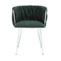 Coolmore Leisure Dining Chairs Accent Chair Velvet Accent Lounge Chair With Metal Feet 2Pc Set Emerald Boucle