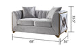 Velencia 2Pc Modern Living Room Set in Silver silver-wood-primary living