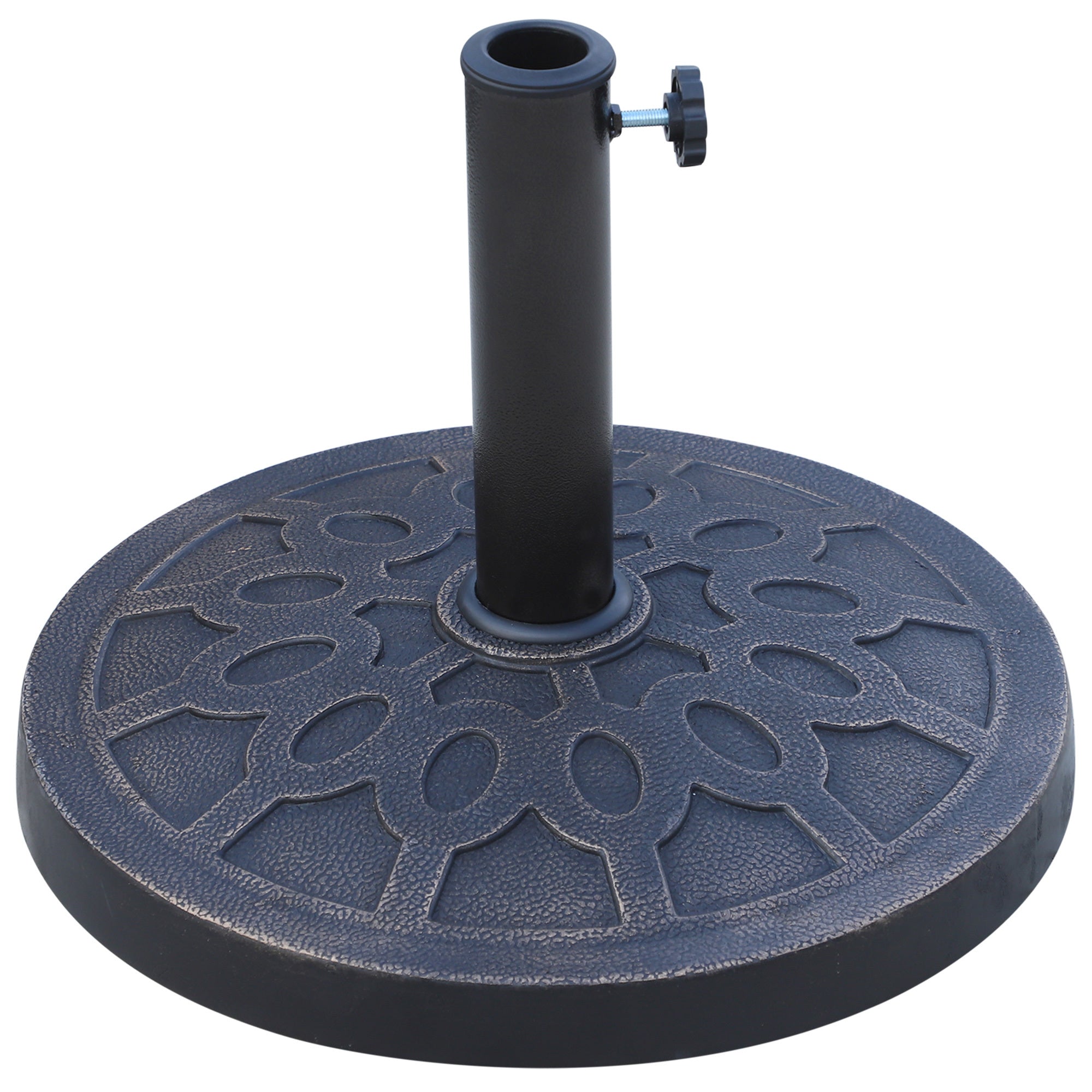 18" 26 lbs Round Resin Umbrella Base Stand Market bronze-steel