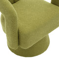 Coolmore 360 Degree Swivel Cuddle Barrel Accent Chairs, Round Armchairs With Wide Upholstered, Fluffy Fabric Chair For Living Room, Bedroom, Office, Waiting Rooms Olive Green Boucle Olive Green Foam Boucle
