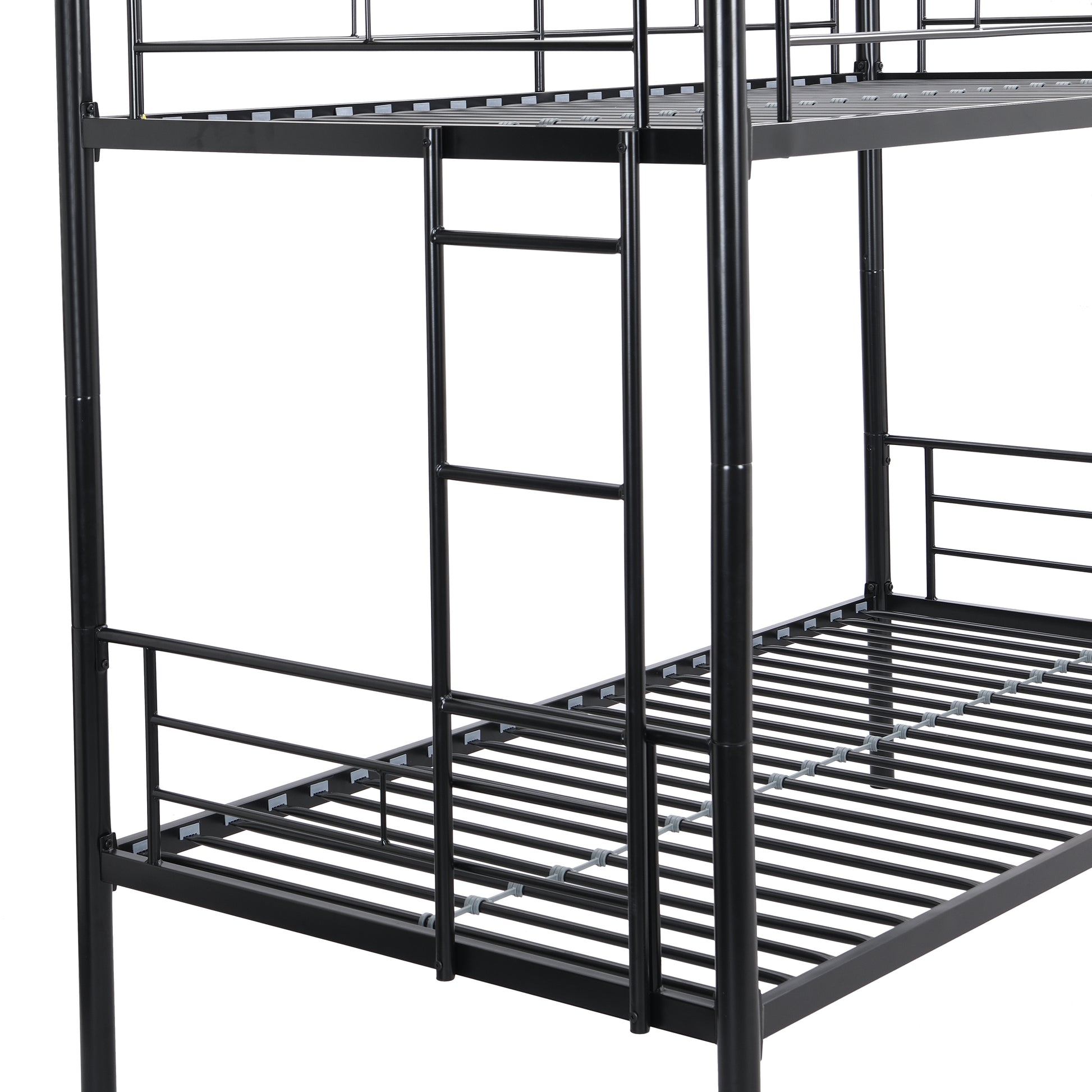 Metal Bunk Bed Black Black Metal