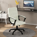 Fabric Office Chair, Computer Desk Chair, Swivel Task Chair With Arms, Adjustable Height, Swivel Wheels, Mid Back, Cream White Cream White Polyester