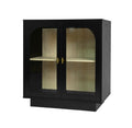 Storage Cabinet With Acrylic Door For Living Room, Dining Room, Study Black Particle Board