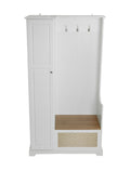 Hall Tree With Bench, Storage Cabinet, Suitable For Living Room, Entryway, Bedroom White Mdf