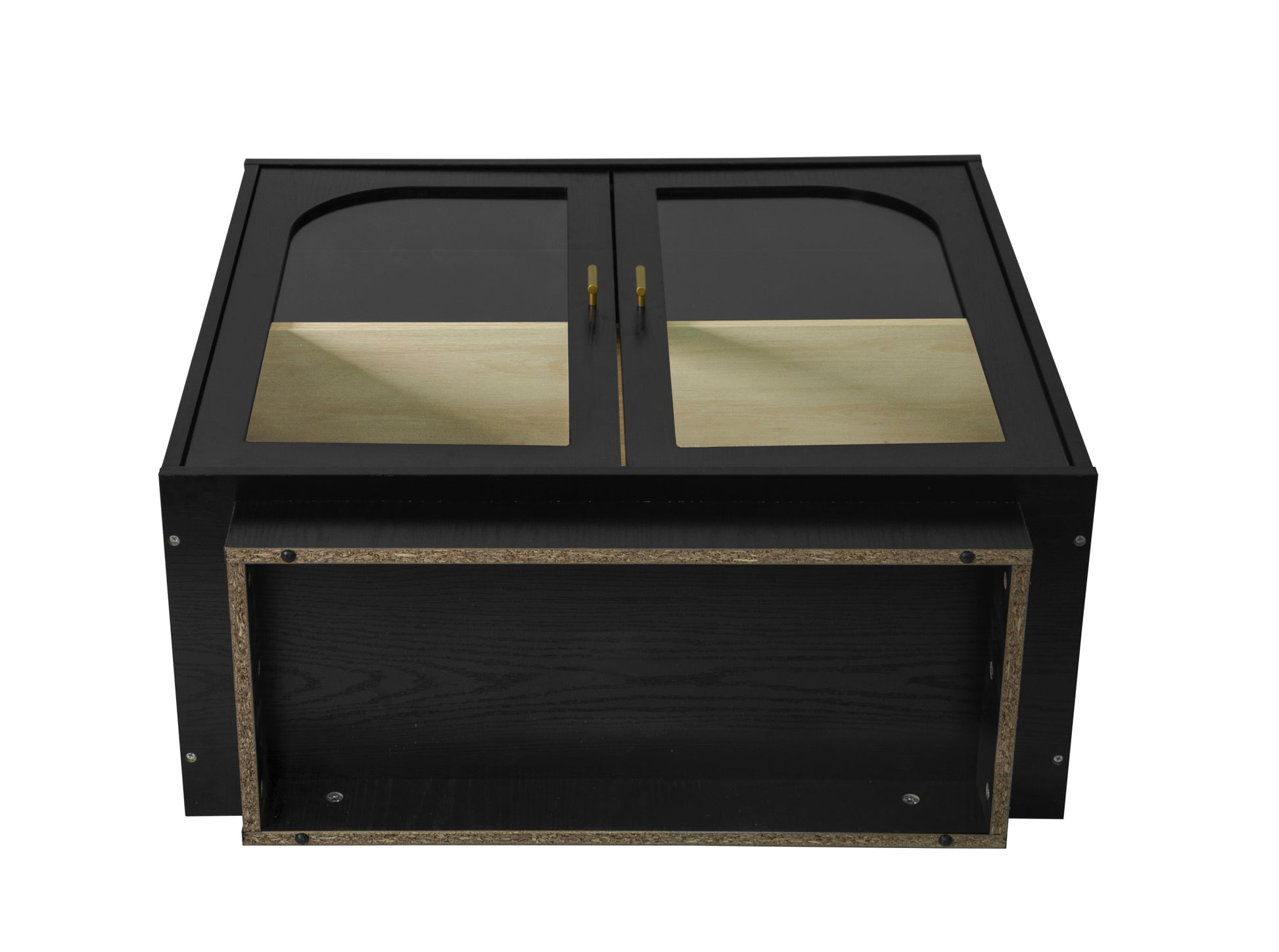 Storage Cabinet With Acrylic Door For Living Room, Dining Room, Study Black Particle Board