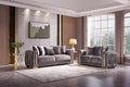 Impreza Modern Style Loveseat in Silver silver-wood-primary living