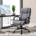 High Back Big And Tall Executive Office Chair 484Lbs With Wide Seat, Computer Desk Chair With Linen Fabric, Adjustable Height, Swivel Wheels, Light Grey Light Grey Polyester