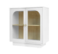 Storage Cabinet With Acrylic Door For Living Room, Dining Room, Study White Particle Board