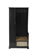 Hall Tree With Bench, Storage Cabinet, Suitable For Living Room, Entryway, Bedroom Black Mdf