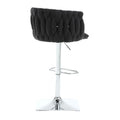 Coolmore Vintage Bar Stools With Back And Footrest Counter Height Dining Chairs 2Pc Set Black Boucle