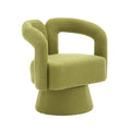 Coolmore 360 Degree Swivel Cuddle Barrel Accent Chairs, Round Armchairs With Wide Upholstered, Fluffy Fabric Chair For Living Room, Bedroom, Office, Waiting Rooms Olive Green Boucle Olive Green Foam Boucle