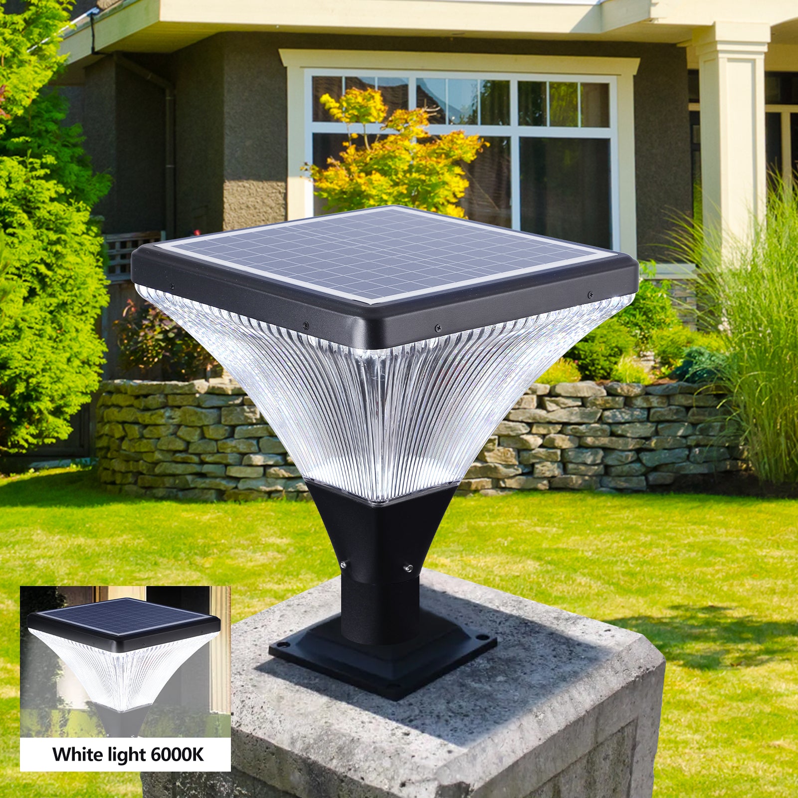 Solar Street Lamp Cap Black Pc Aluminium