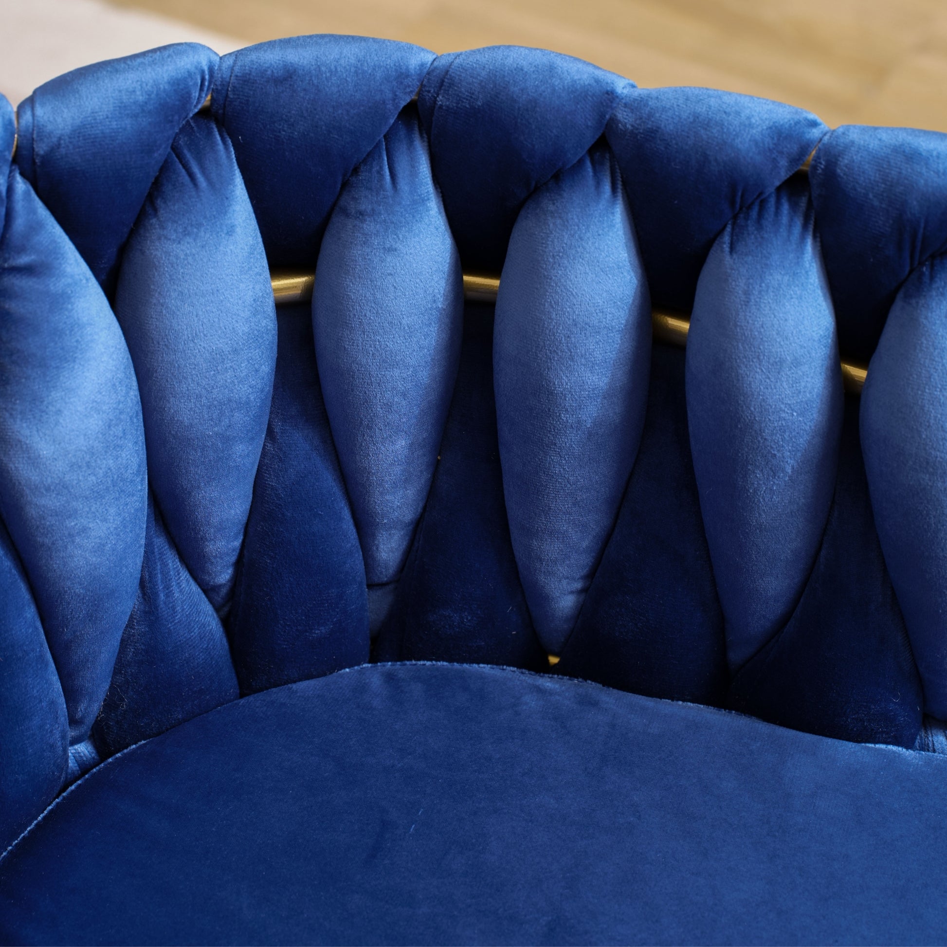 Living Room Chairs,Velvet Makeup Vanity Chair With Back Arm Modern Bedroom Accent Chair Elegant Comfy Single Upholstered Chair With Gold Metal Legs Blue,2 Set Blue Foam Velvet