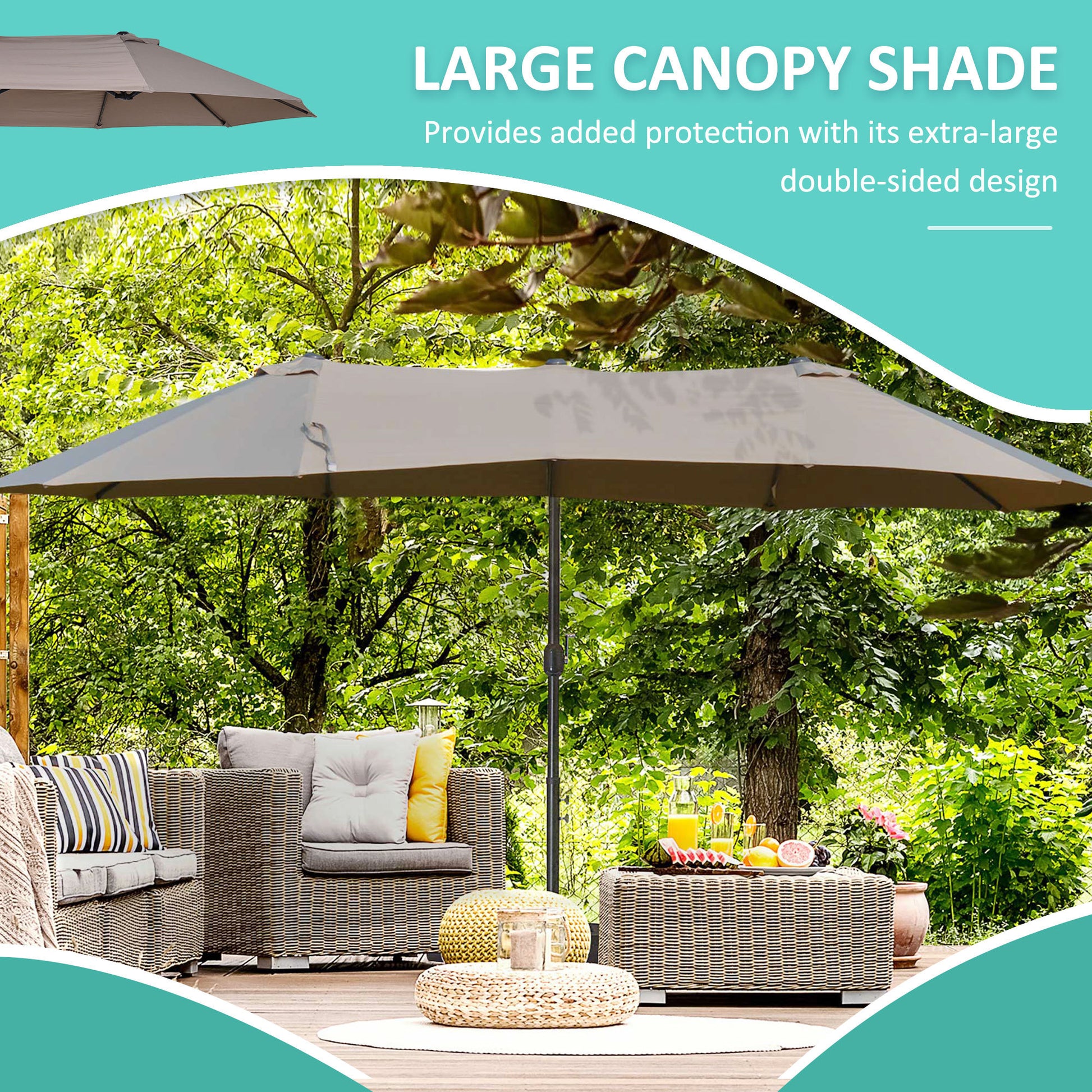 14Ft Patio Umbrella Double Sided Outdoor Market Extra Large Umbrella W 14Ft Patio Umbrella Double Sided Outdoor Market Extra Large Umbrella W