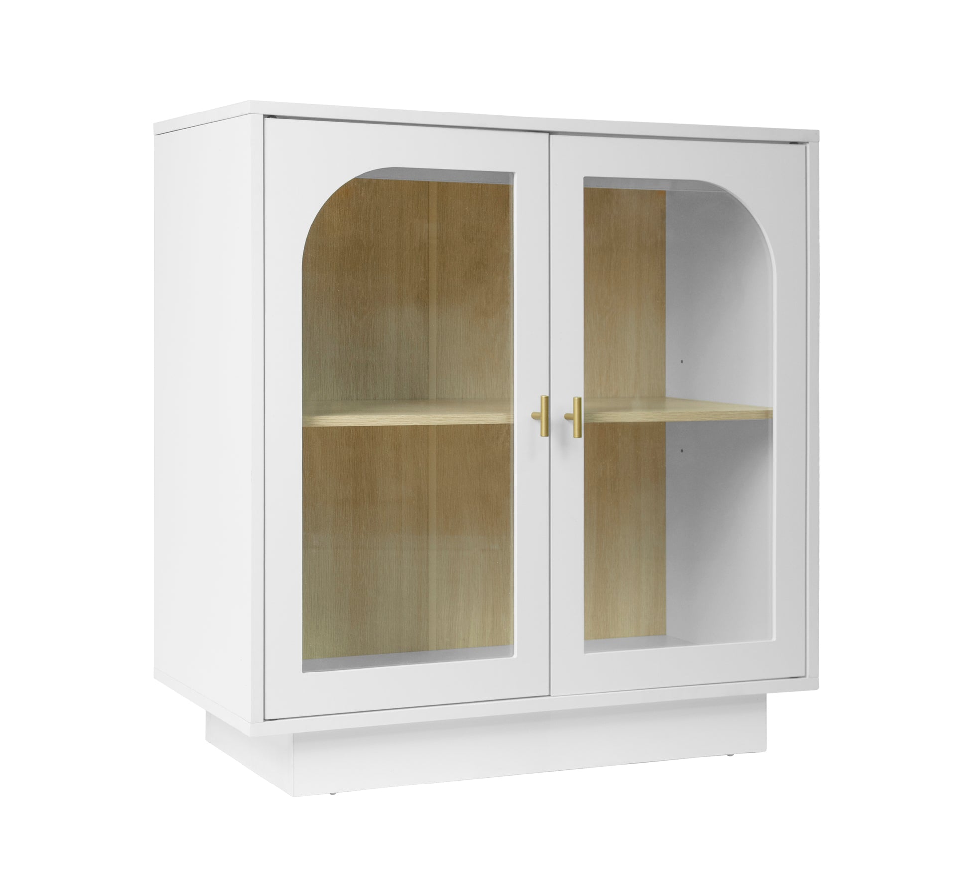 Storage Cabinet With Acrylic Door For Living Room, Dining Room, Study White Particle Board