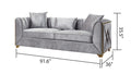 Velencia 3Pc Modern Living Room Set In Silver Silver Wood Primary Living Space Modern Upholstered Wood 6 Seat