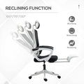 High Back Home Office Chair, Fabric Computer Desk Chair With Adjustable Headrest, Lumbar Support, Armrest, Foot Rest, Reclining Back, Black Black Polyester