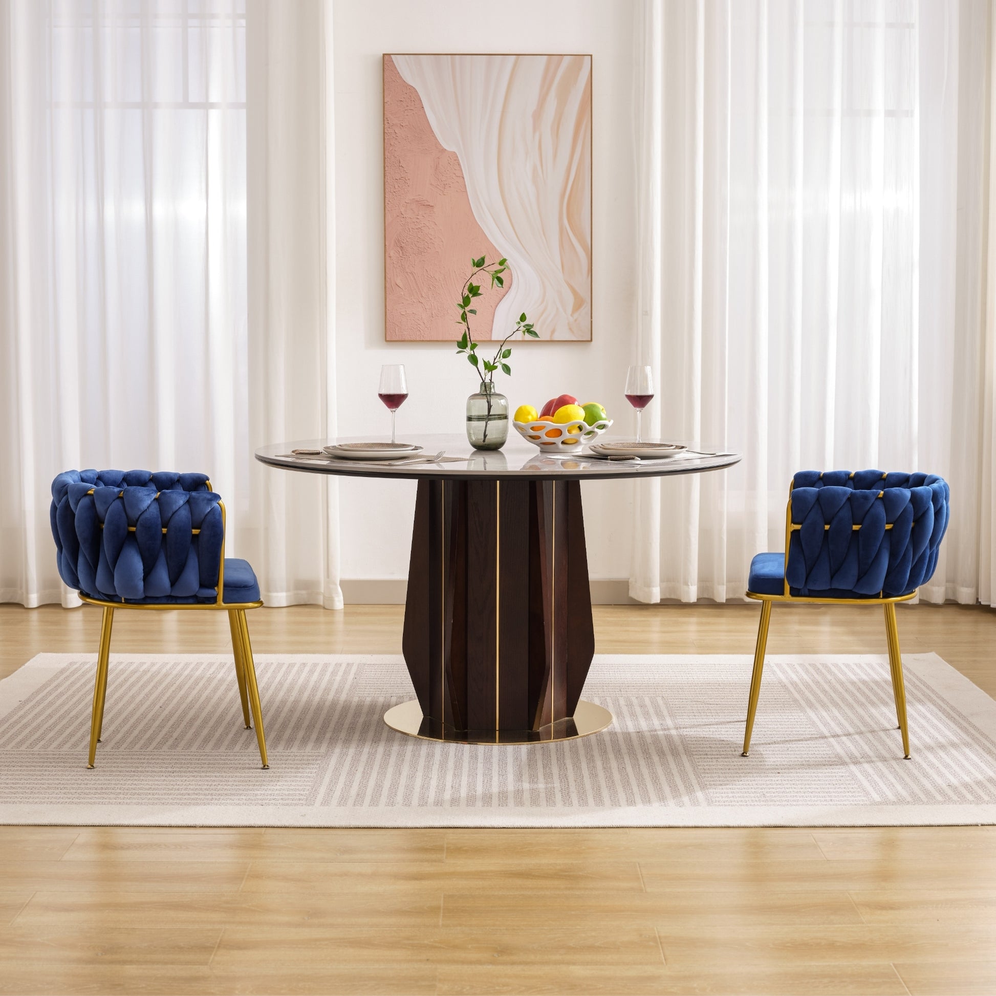 Living Room Chairs,Velvet Makeup Vanity Chair With Back Arm Modern Bedroom Accent Chair Elegant Comfy Single Upholstered Chair With Gold Metal Legs Blue,2 Set Blue Foam Velvet