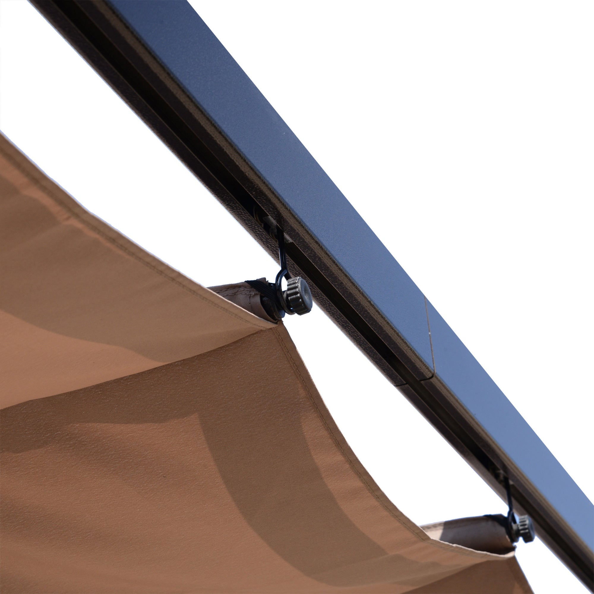 10' x 13' Outdoor Retractable Pergola Canopy, Aluminum brown-aluminium