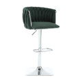 Coolmore Vintage Bar Stools With Back And Footrest Counter Height Dining Chairs 2Pc Set Emerald Boucle