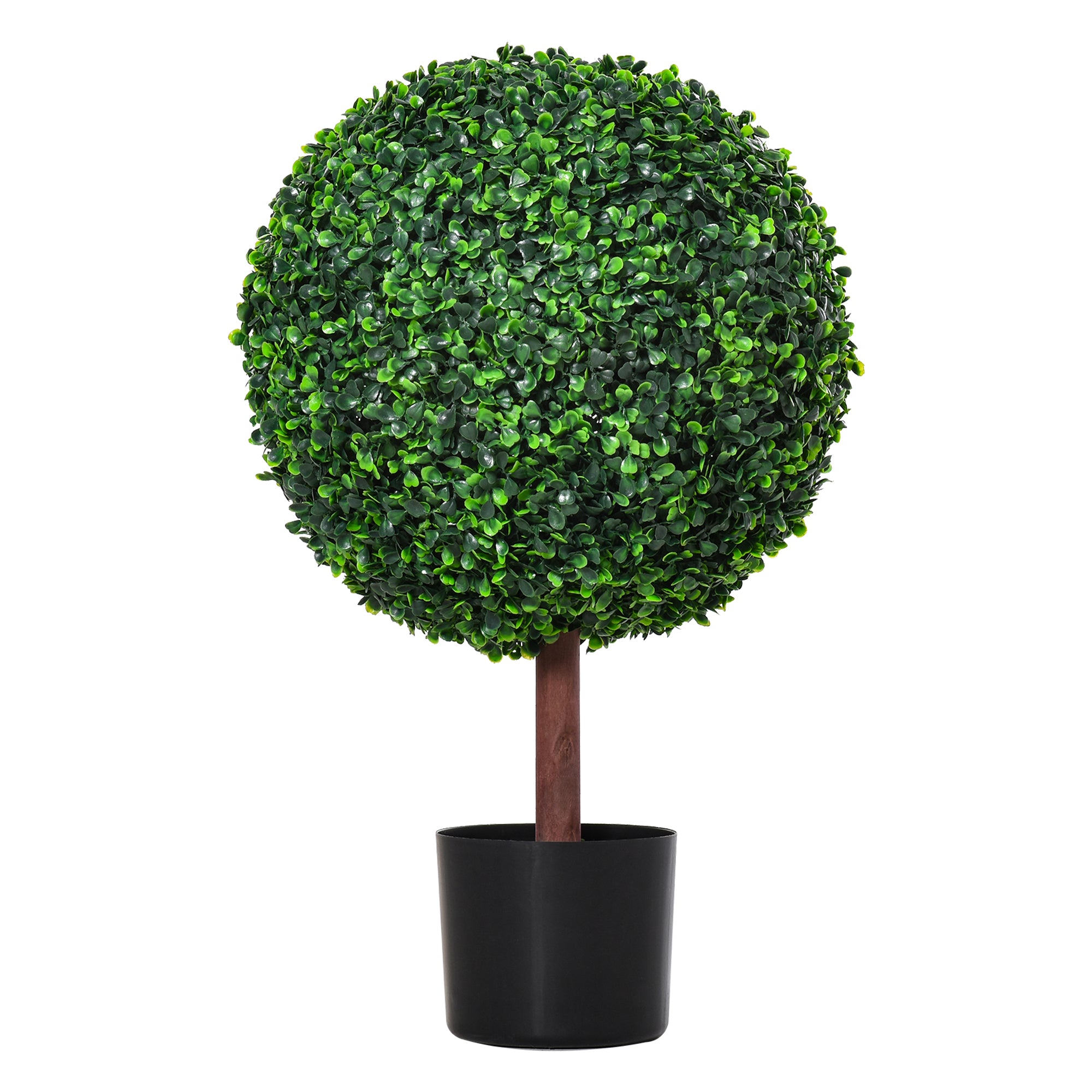 23.5" Artificial Boxwood Topiary Ball Tree, Fake