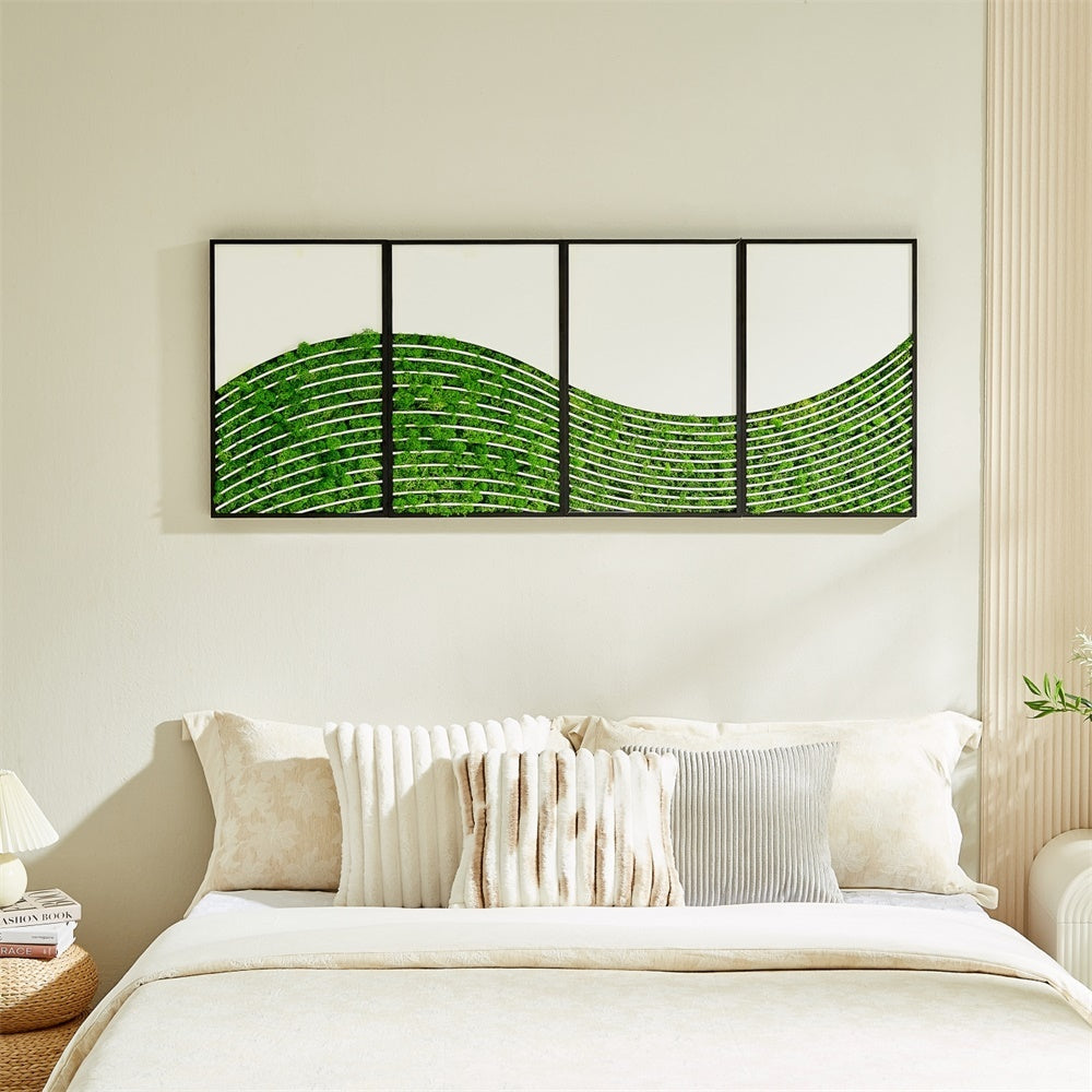 Wavemoss Metal Wall Art4Pcs Set Green Iron