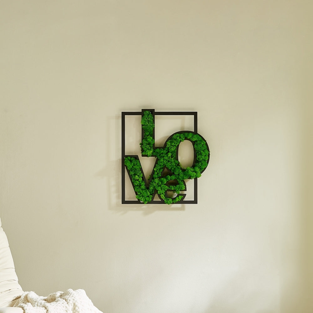 LOVE Moss Letter Metal Wall Art green-iron