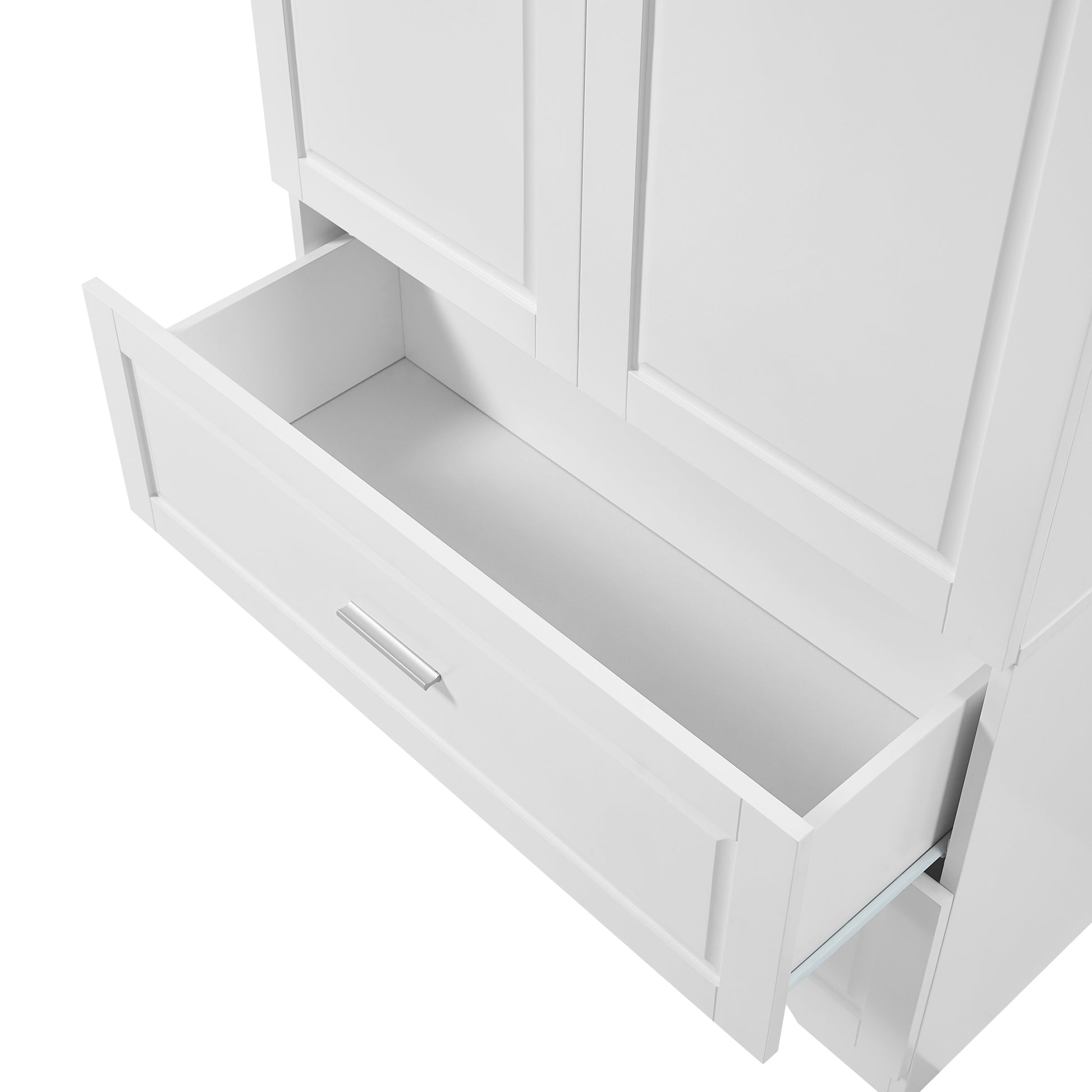 Tall Bathroom Storage Cabinet, Cabinet With Two Doors And Drawers, Adjustable Shelf, Mdf Board, White White Mdf