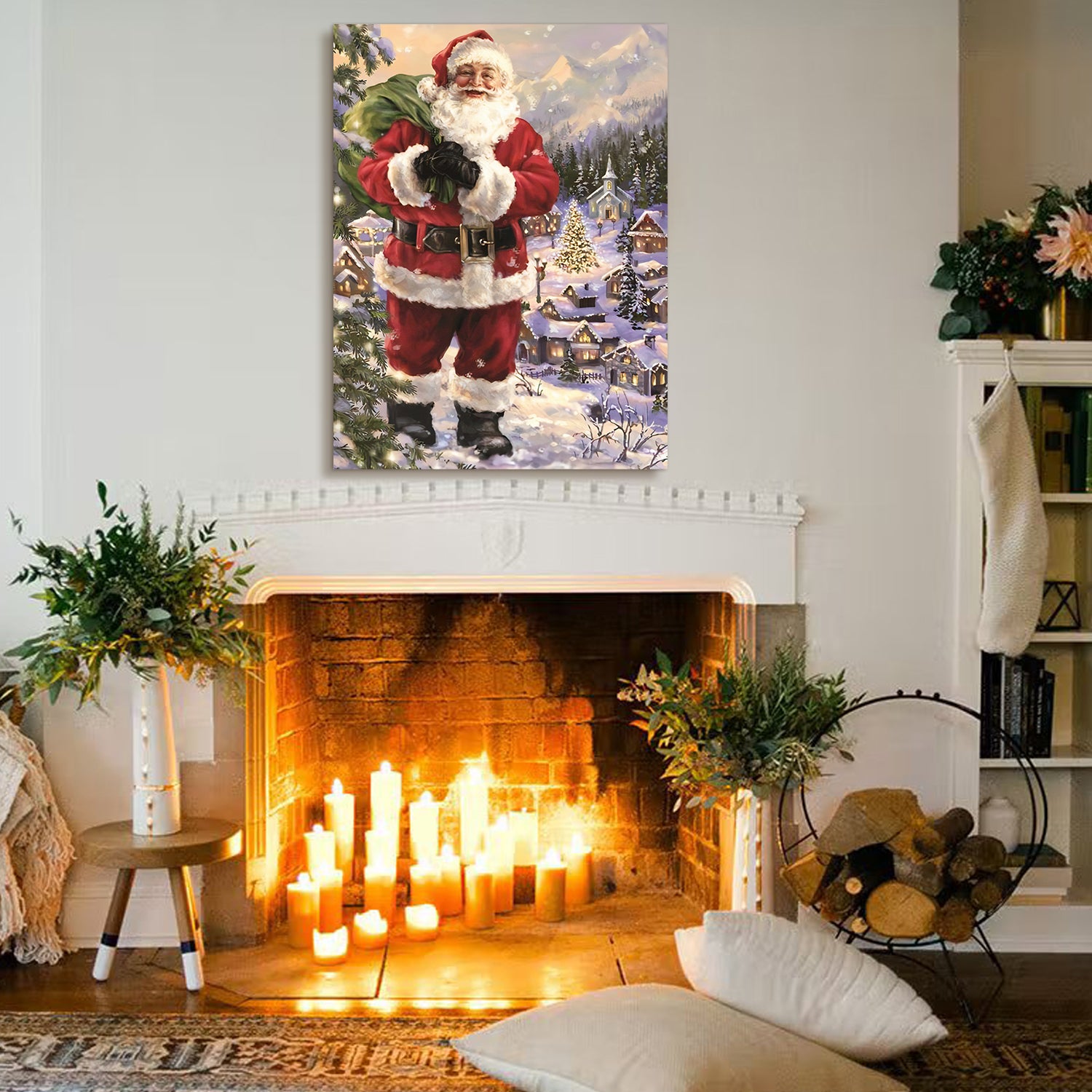 Framed Canvas Wall Art Decor Painting For Chrismas rectangle-framed-multicolor-christmas-large
